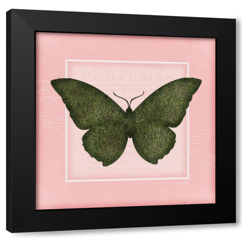 Butterfly II - Pink Black Modern Wood Framed Art Print by Pugh, Jennifer