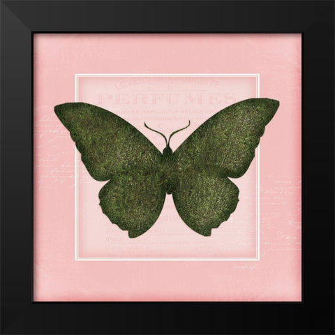 Butterfly II - Pink Black Modern Wood Framed Art Print by Pugh, Jennifer