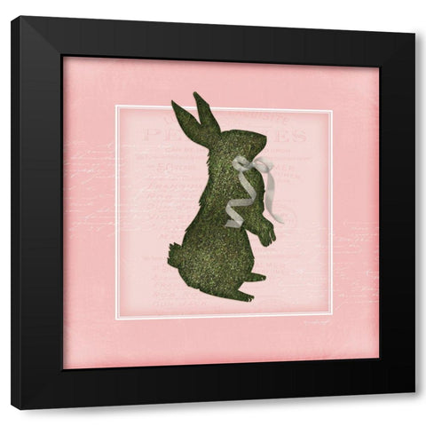 Bunny - Pink Black Modern Wood Framed Art Print with Double Matting by Pugh, Jennifer