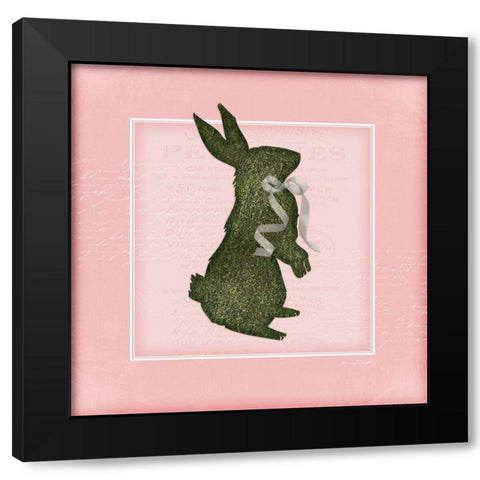 Bunny - Pink Black Modern Wood Framed Art Print by Pugh, Jennifer