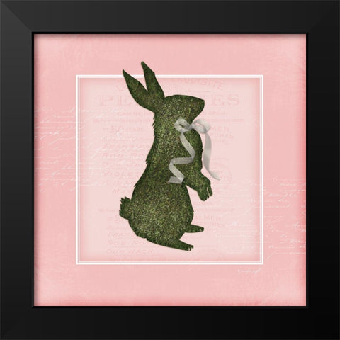Bunny - Pink Black Modern Wood Framed Art Print by Pugh, Jennifer