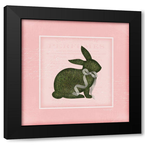 Bunny II - Pink Black Modern Wood Framed Art Print with Double Matting by Pugh, Jennifer