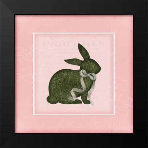 Bunny II - Pink Black Modern Wood Framed Art Print by Pugh, Jennifer