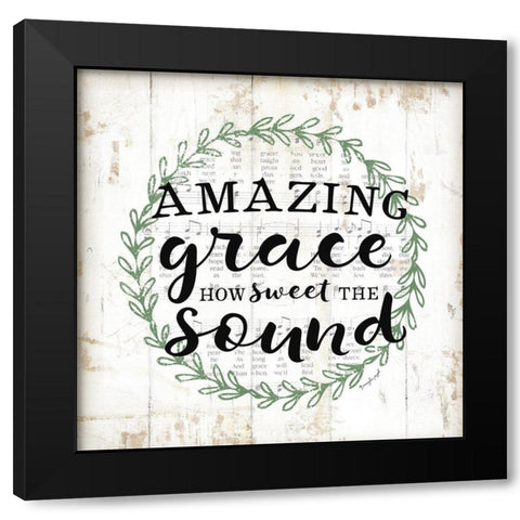 Amazing Grace Black Modern Wood Framed Art Print with Double Matting by Pugh, Jennifer