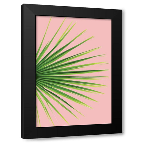 Pink Palm III Black Modern Wood Framed Art Print with Double Matting by Pugh, Jennifer