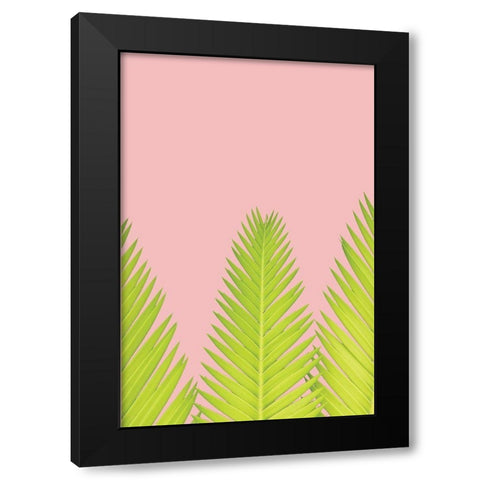 Pink Palm IV Black Modern Wood Framed Art Print with Double Matting by Pugh, Jennifer