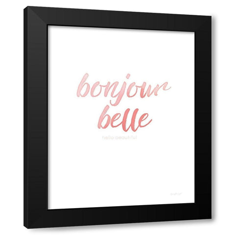 Bonjour Belle Black Modern Wood Framed Art Print with Double Matting by Pugh, Jennifer
