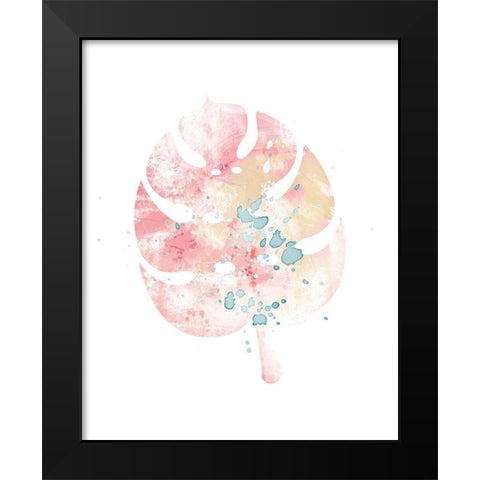 Pink Leaf I Black Modern Wood Framed Art Print by Pugh, Jennifer