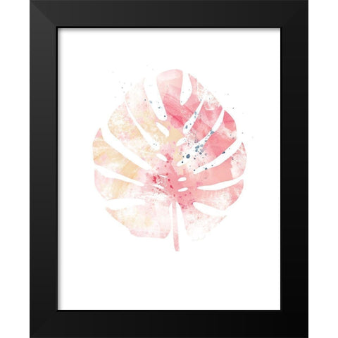 Pink Leaf II Black Modern Wood Framed Art Print by Pugh, Jennifer