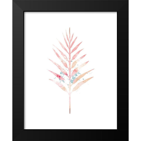 Pink Leaf IV Black Modern Wood Framed Art Print by Pugh, Jennifer