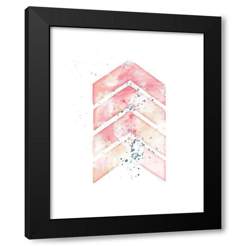 Pink Geometric Arrow Black Modern Wood Framed Art Print with Double Matting by Pugh, Jennifer