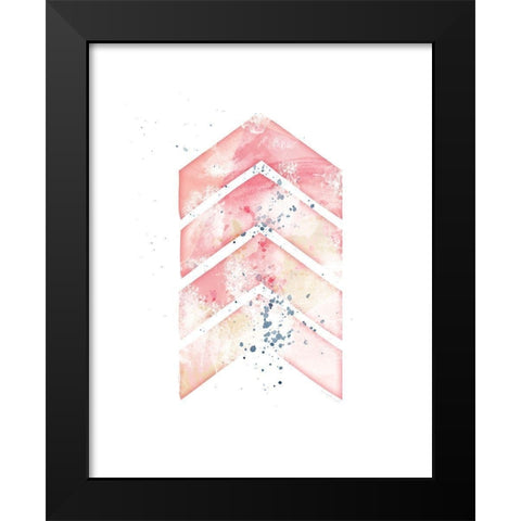 Pink Geometric Arrow Black Modern Wood Framed Art Print by Pugh, Jennifer