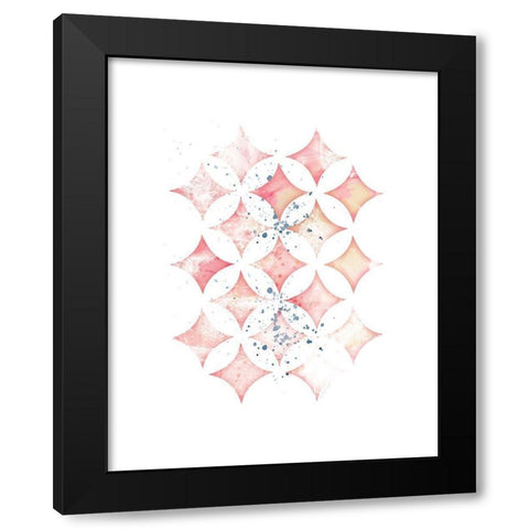 Pink Geometric Diamonds Black Modern Wood Framed Art Print with Double Matting by Pugh, Jennifer