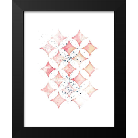 Pink Geometric Diamonds Black Modern Wood Framed Art Print by Pugh, Jennifer