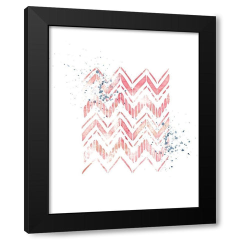 Pink Geometric Zig Zag Black Modern Wood Framed Art Print with Double Matting by Pugh, Jennifer