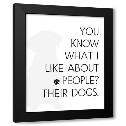 What I Like About People Black Modern Wood Framed Art Print with Double Matting by Pugh, Jennifer