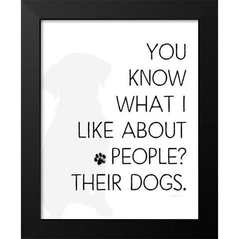 What I Like About People Black Modern Wood Framed Art Print by Pugh, Jennifer