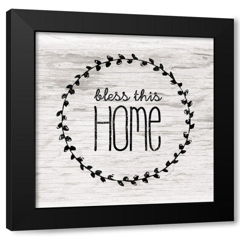 Bless This Home Black Modern Wood Framed Art Print with Double Matting by Pugh, Jennifer