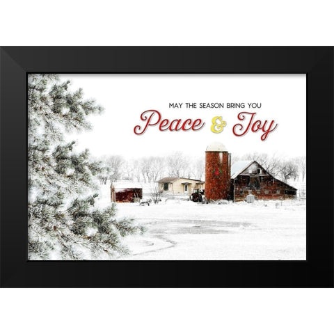 Peace and Joy Barn Black Modern Wood Framed Art Print by Pugh, Jennifer