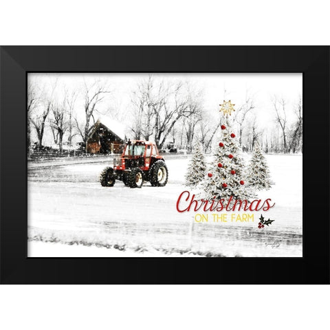Christmas on the Farm Black Modern Wood Framed Art Print by Pugh, Jennifer