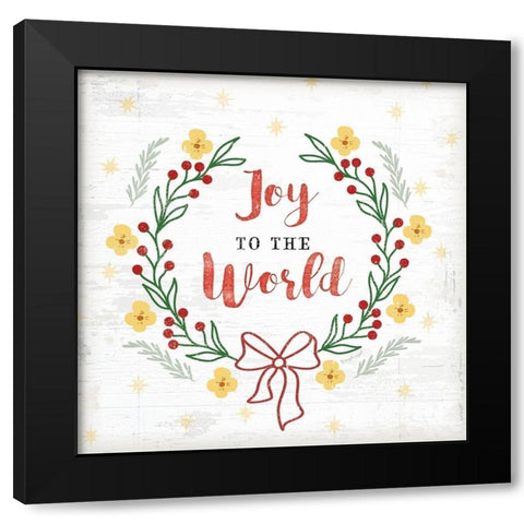 Joy to the World Black Modern Wood Framed Art Print with Double Matting by Pugh, Jennifer