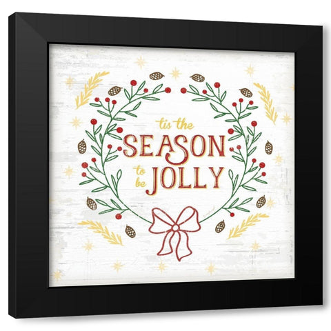 Tis the Season Black Modern Wood Framed Art Print with Double Matting by Pugh, Jennifer