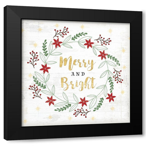 Merry and Bright Black Modern Wood Framed Art Print with Double Matting by Pugh, Jennifer