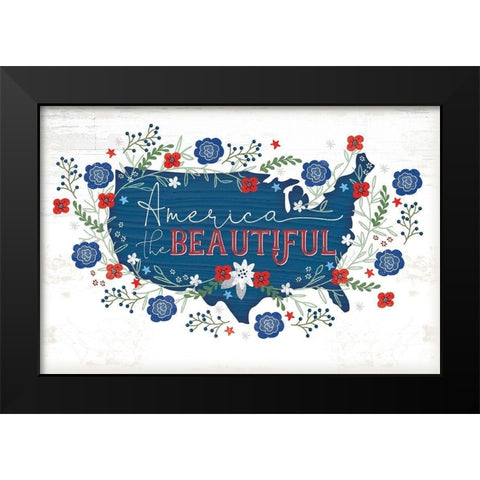 America the Beautiful Black Modern Wood Framed Art Print by Pugh, Jennifer