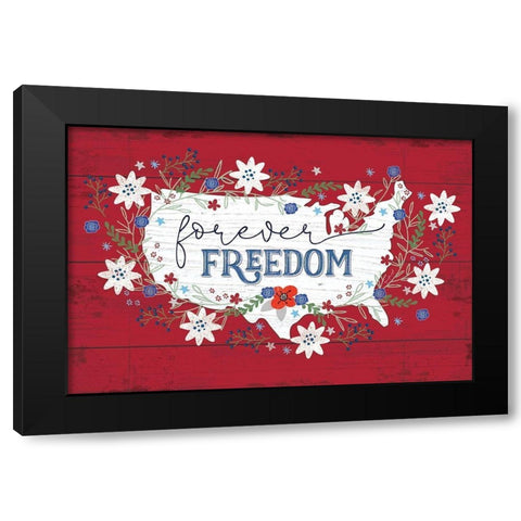 Forever Freedom Black Modern Wood Framed Art Print by Pugh, Jennifer