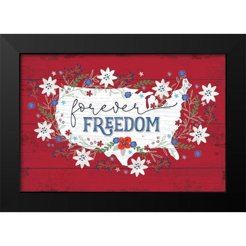 Forever Freedom Black Modern Wood Framed Art Print by Pugh, Jennifer