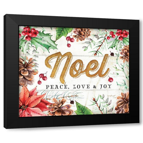 Noel Black Modern Wood Framed Art Print with Double Matting by Pugh, Jennifer