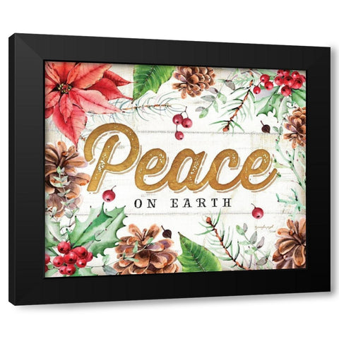 Peace Black Modern Wood Framed Art Print with Double Matting by Pugh, Jennifer