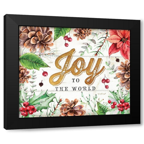 Joy Black Modern Wood Framed Art Print with Double Matting by Pugh, Jennifer