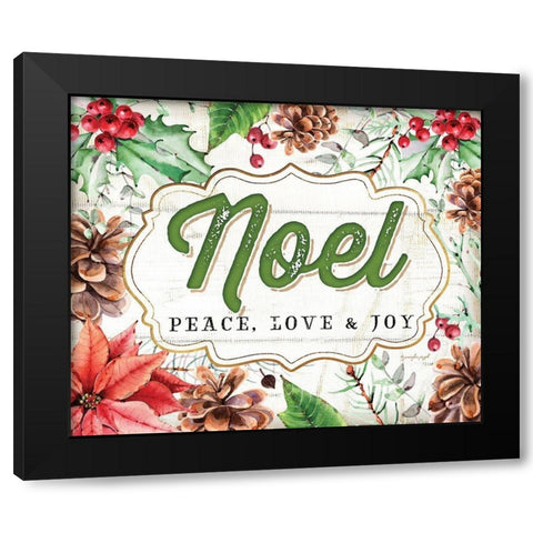 Noel Black Modern Wood Framed Art Print with Double Matting by Pugh, Jennifer