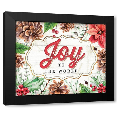 Joy Black Modern Wood Framed Art Print with Double Matting by Pugh, Jennifer