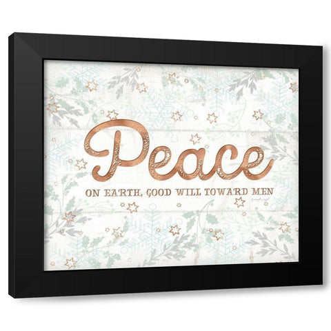 Peace Black Modern Wood Framed Art Print with Double Matting by Pugh, Jennifer