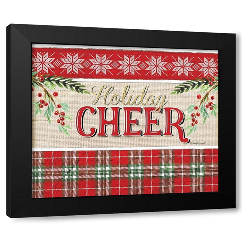 Holiday Cheer Black Modern Wood Framed Art Print with Double Matting by Pugh, Jennifer