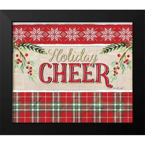 Holiday Cheer Black Modern Wood Framed Art Print by Pugh, Jennifer