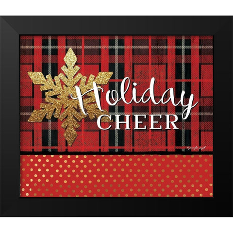 Holiday Cheer Black Modern Wood Framed Art Print by Pugh, Jennifer