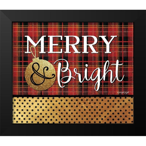 Merry and Bright Black Modern Wood Framed Art Print by Pugh, Jennifer