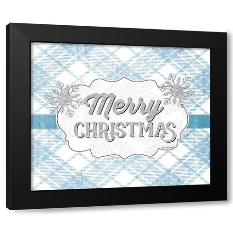 Merry Christmas Black Modern Wood Framed Art Print with Double Matting by Pugh, Jennifer