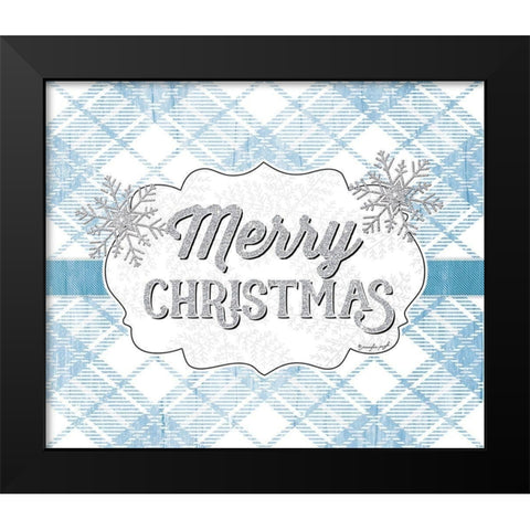 Merry Christmas Black Modern Wood Framed Art Print by Pugh, Jennifer