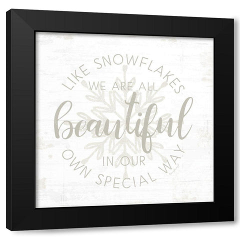 Like Snowflakes Black Modern Wood Framed Art Print with Double Matting by Pugh, Jennifer