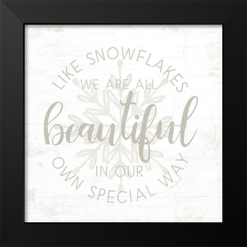 Like Snowflakes Black Modern Wood Framed Art Print by Pugh, Jennifer