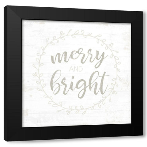 Merry and Bright Black Modern Wood Framed Art Print with Double Matting by Pugh, Jennifer