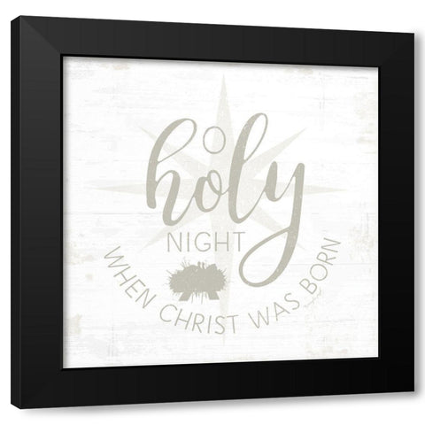 O Holy Night Black Modern Wood Framed Art Print with Double Matting by Pugh, Jennifer