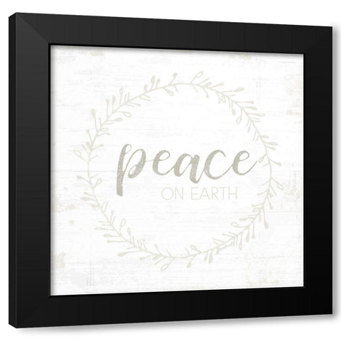 Peace on Earth Black Modern Wood Framed Art Print with Double Matting by Pugh, Jennifer