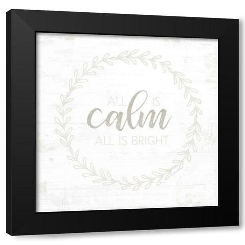 All is Calm Black Modern Wood Framed Art Print with Double Matting by Pugh, Jennifer