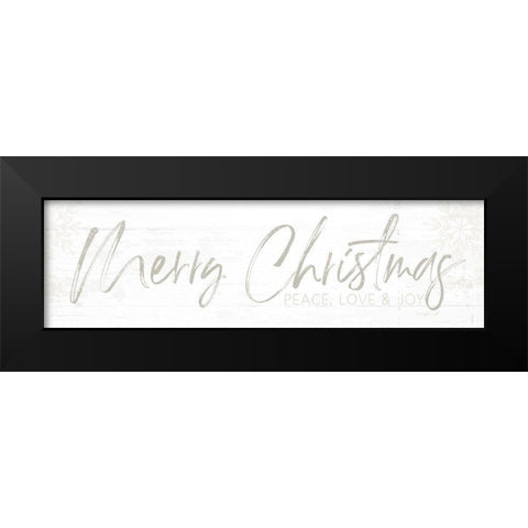 Merry Christmas Black Modern Wood Framed Art Print by Pugh, Jennifer