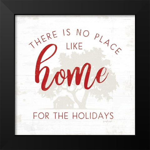 No Place Like Home - Red Black Modern Wood Framed Art Print by Pugh, Jennifer